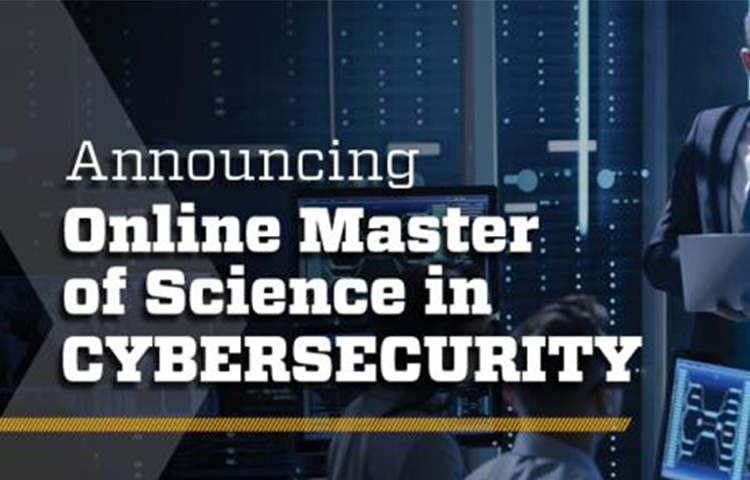 A screen grab of an announcement referencing the online cybersecurity master's degree