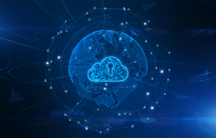 A brain with a lock on it over a globe