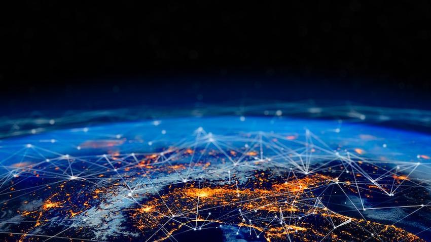 a stock image of an internet connected world