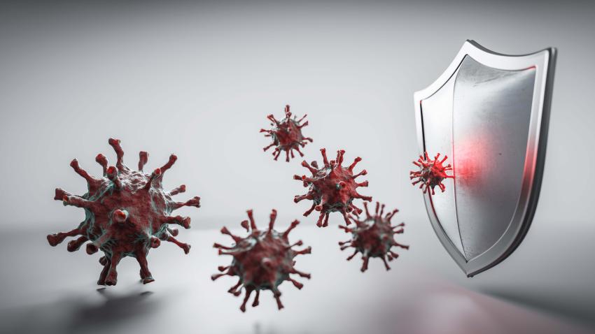 viruses bouncing off of a shield