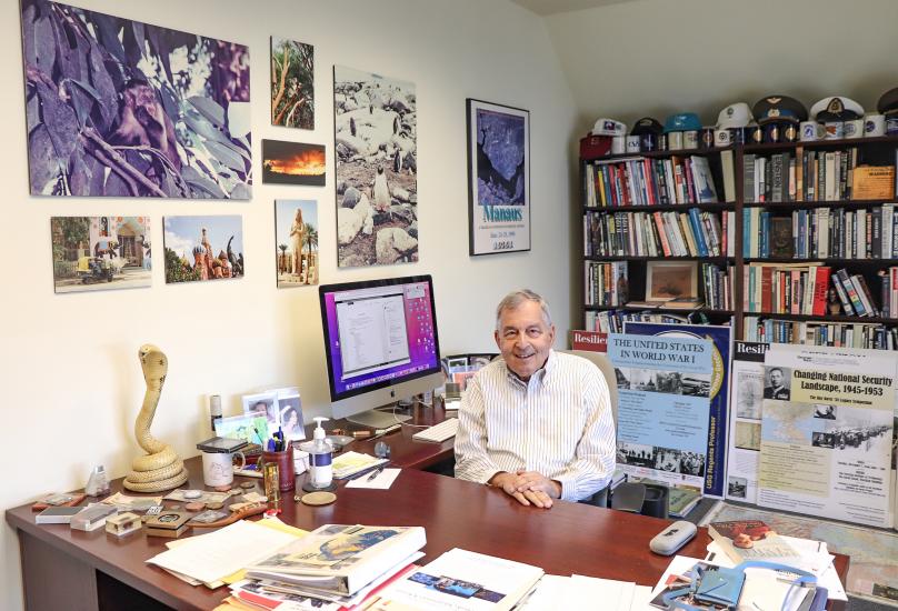 man at desk