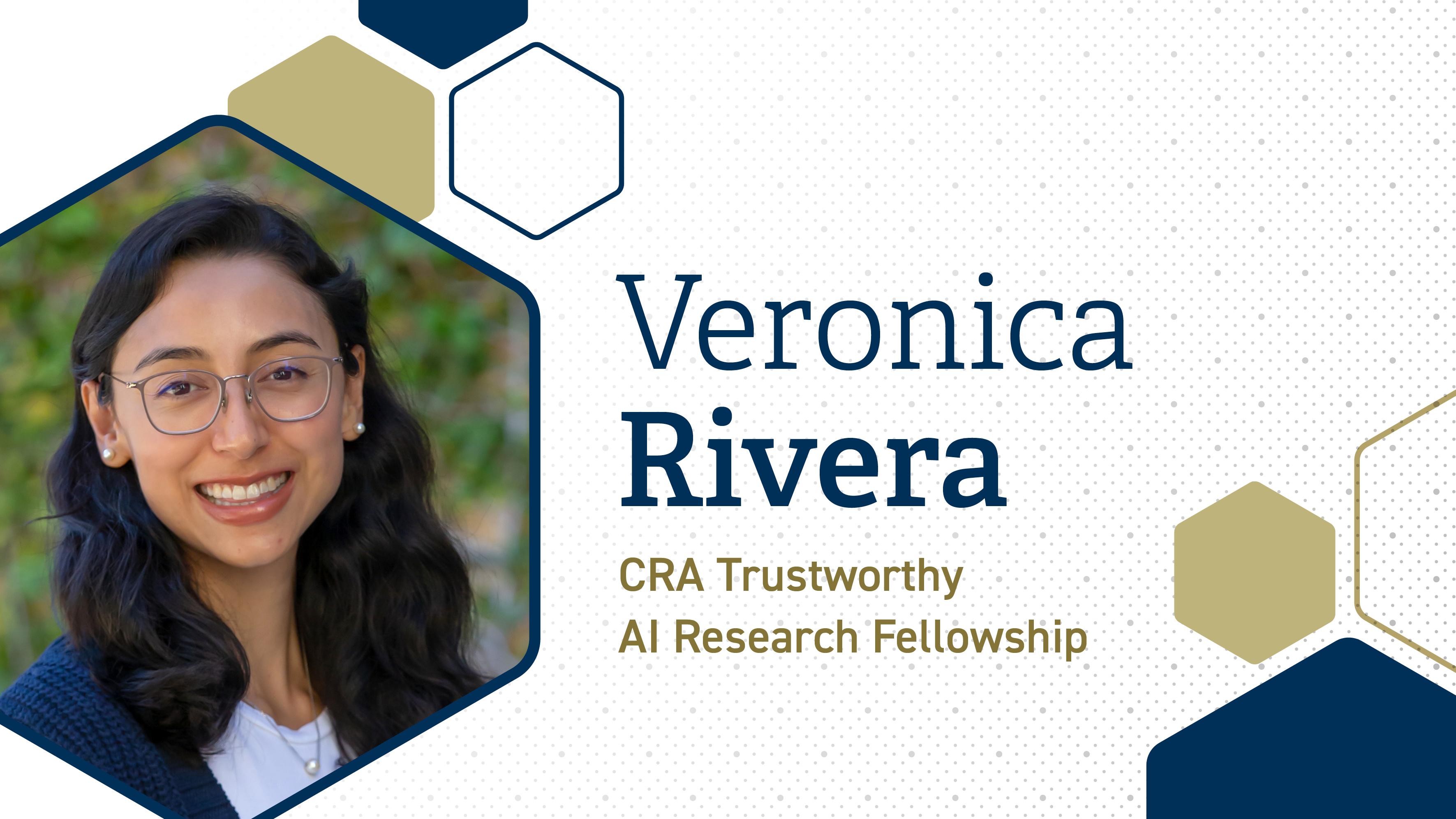 A graphic of CRA Fellow Veronica Rivera